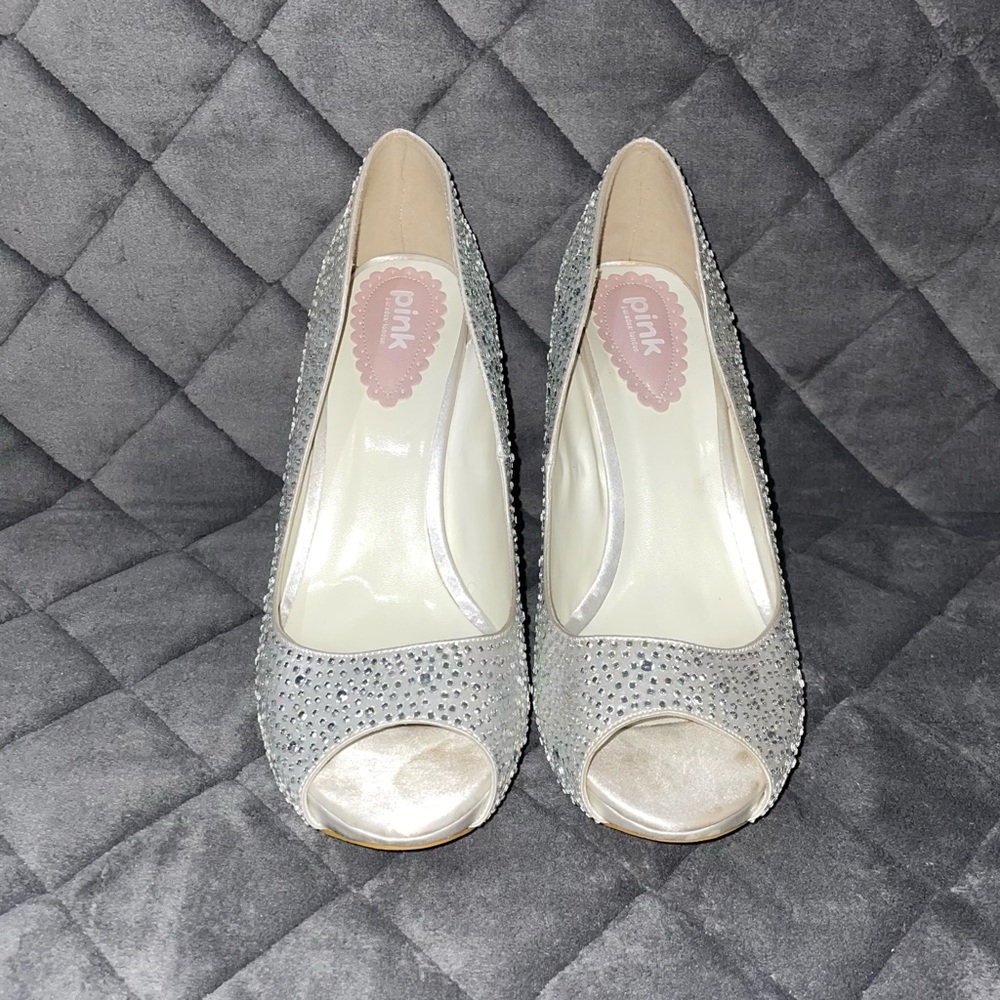 Glitter Open Toe High Heels